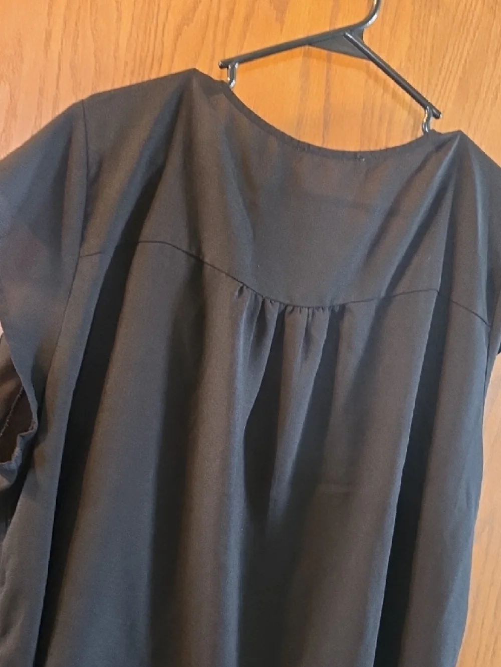 Chic Soul Black Embroidered Floral Scoop-Neck Blouse - Picture 2 of 2